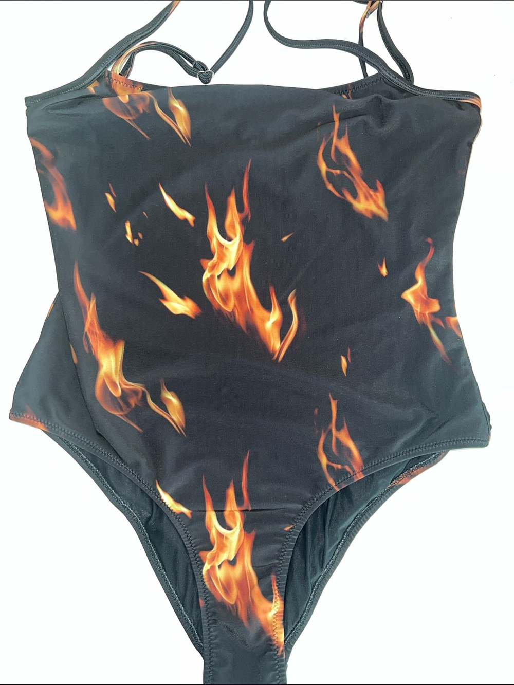 Priscavera Black Flame Print One-Piece Swimsuit